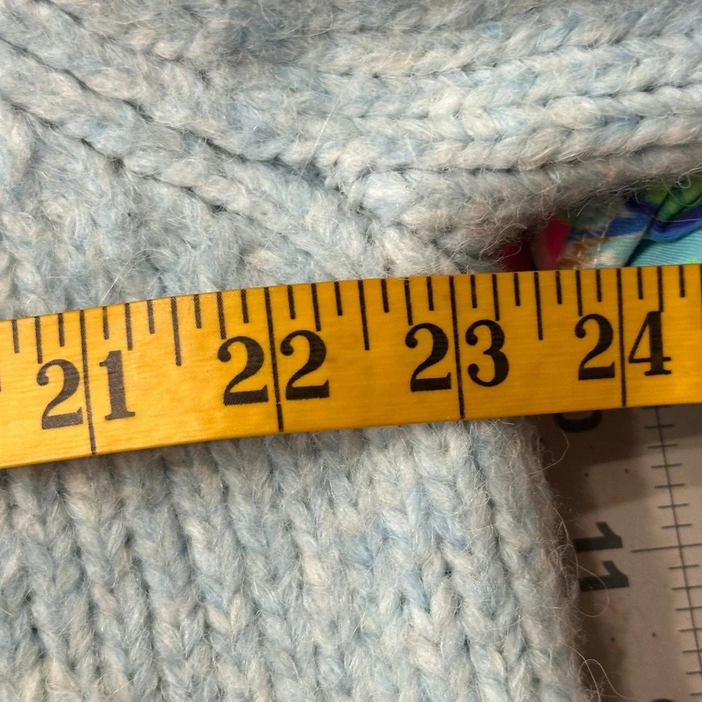 Maison Margiela Mock Neck Alpaca SZ10‎ Chunky Sweater LT Blue Ribbed Knit Italy